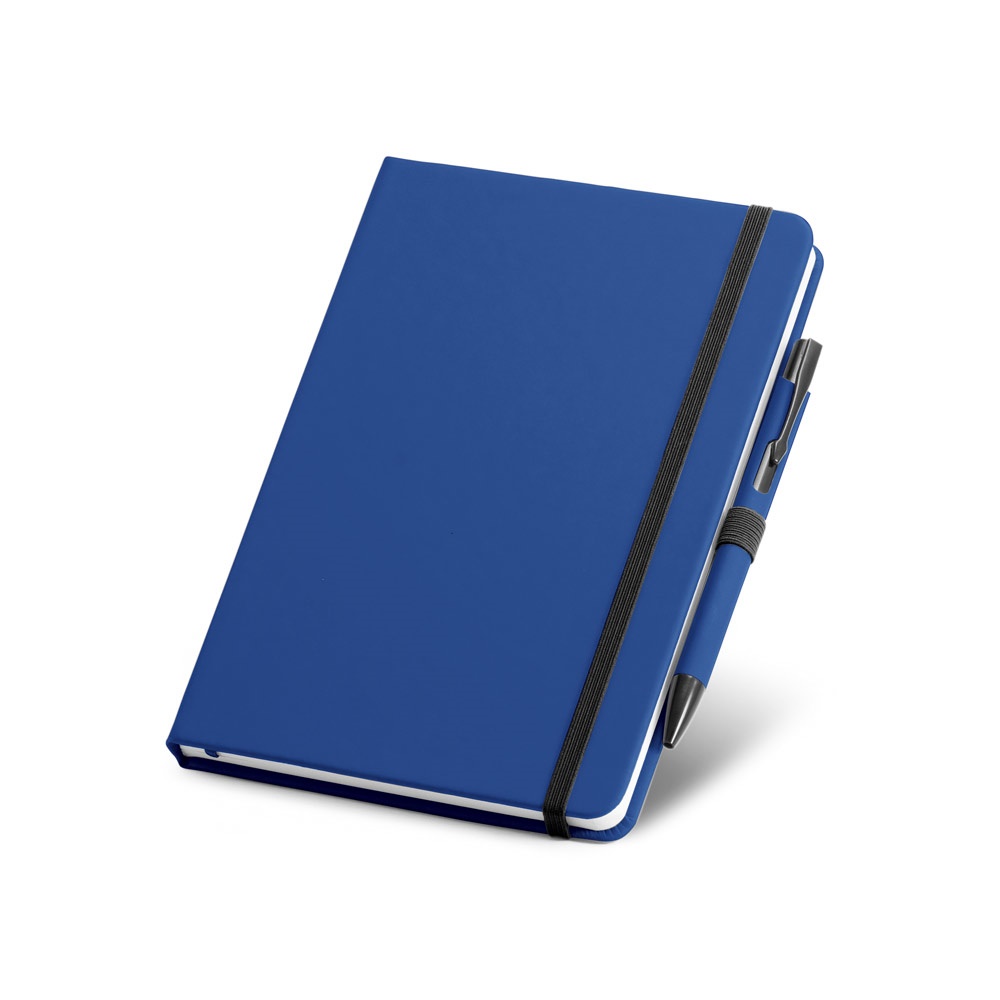 Conjunto de caderno A5 e caneta esferográfica com escrita em azul, foto 5