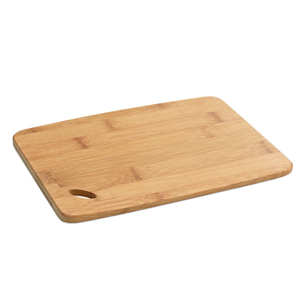 Tábua de queijos em bambu na cor Natural, personalizada com a logo da empresa