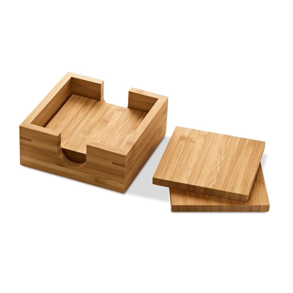 Conjunto de 4 porta copos em bambu, foto 3