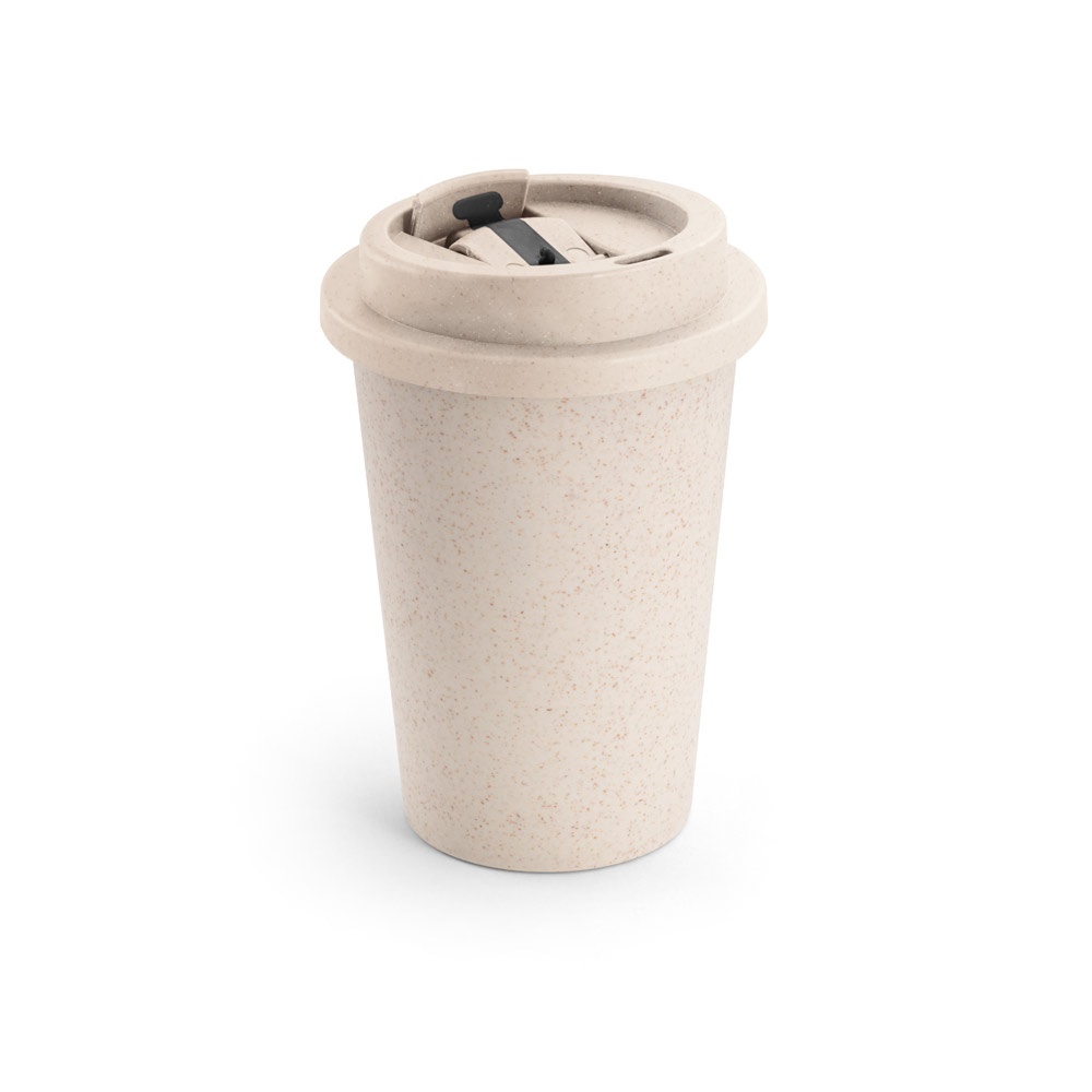 Copo de viagem em fibra de bambu (60%) e PP (40%) com tampa flip top (380 ml), foto 3