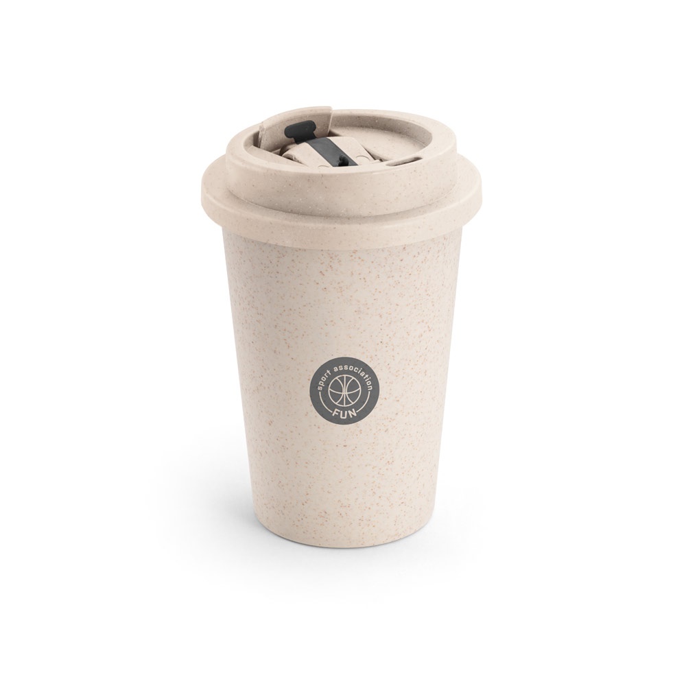 Copo de viagem em fibra de bambu (60%) e PP (40%) com tampa flip top (380 ml), foto 5