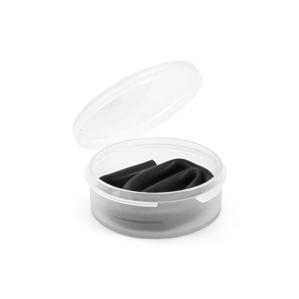 Canudo reutilizável de silicone dobrável na cor Preto, personalizado com a logo da empresa