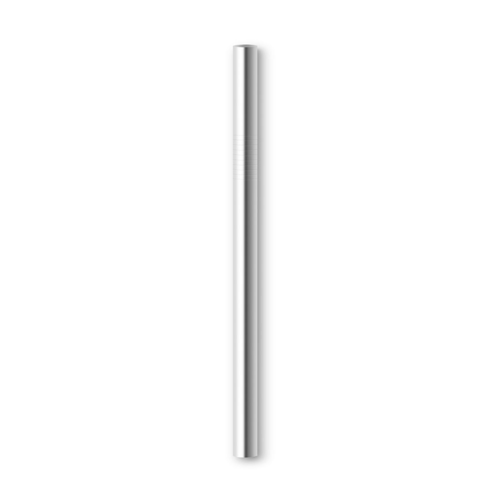 Canudo em aço inox reto largo (8 mm) personalizado com a logo da empresa