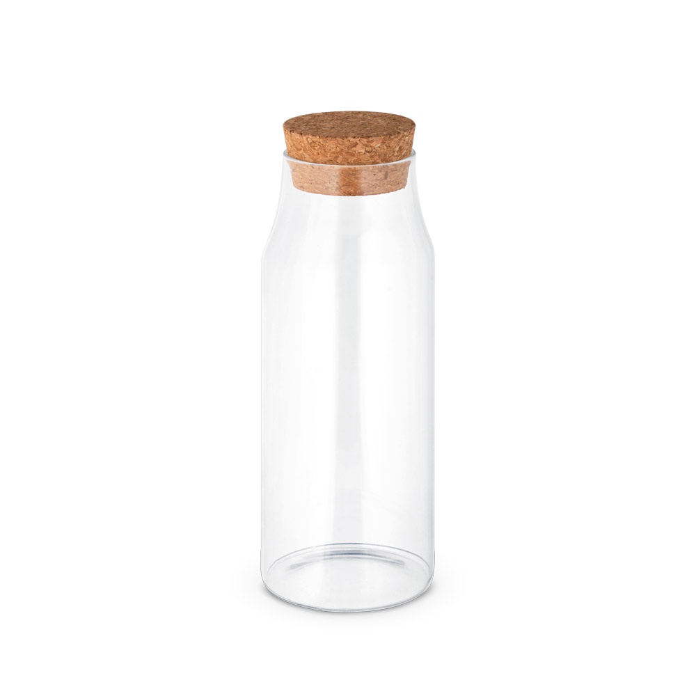 Garrafa em vidro borosilicato com tampa em cortiça 1 litro, foto 3