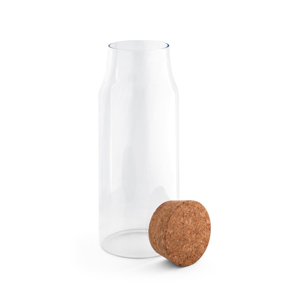 Garrafa em vidro borosilicato com tampa em cortiça 1 litro, foto 4