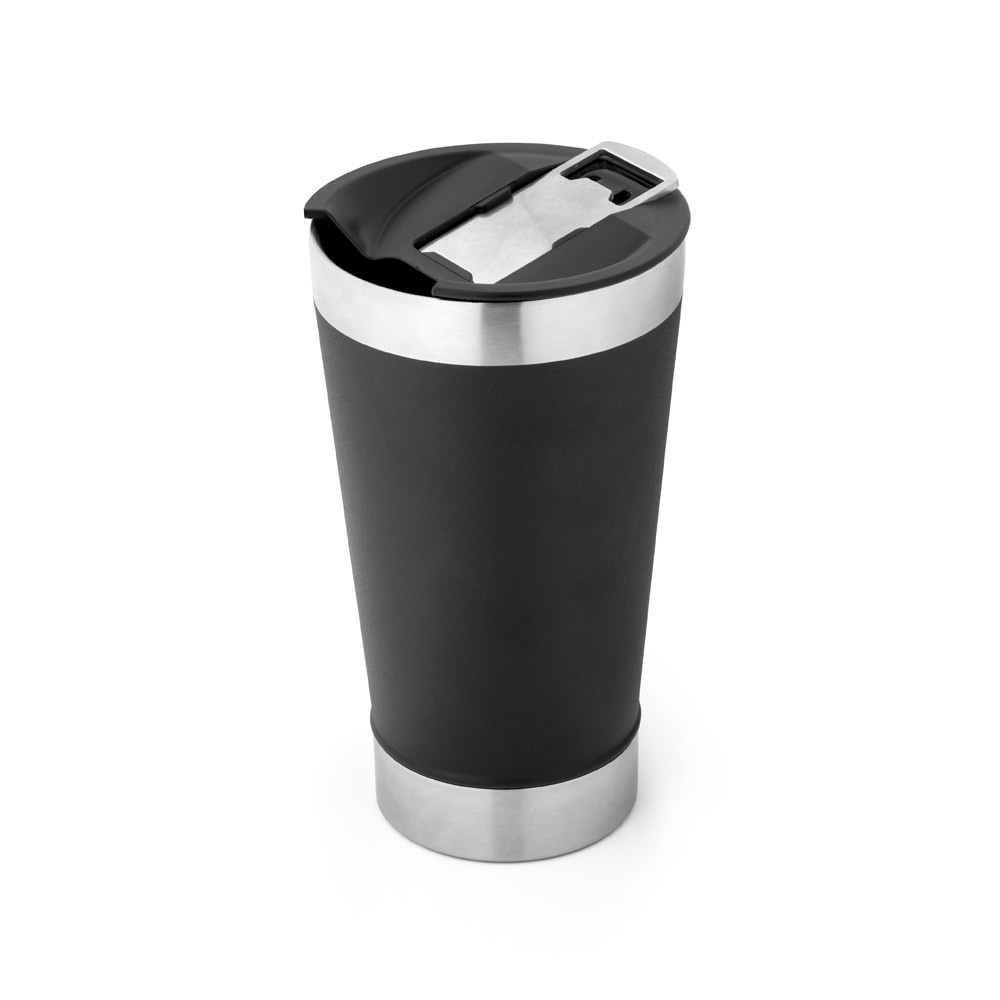 Copo de viagem térmico em aço inox 630 ml com abridor na tampa
