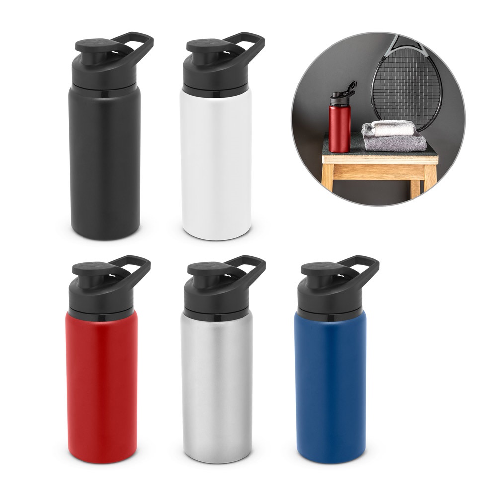 Squeeze esportivo 660 ml em alumínio com acabamento mate personalizado com a logo da empresa