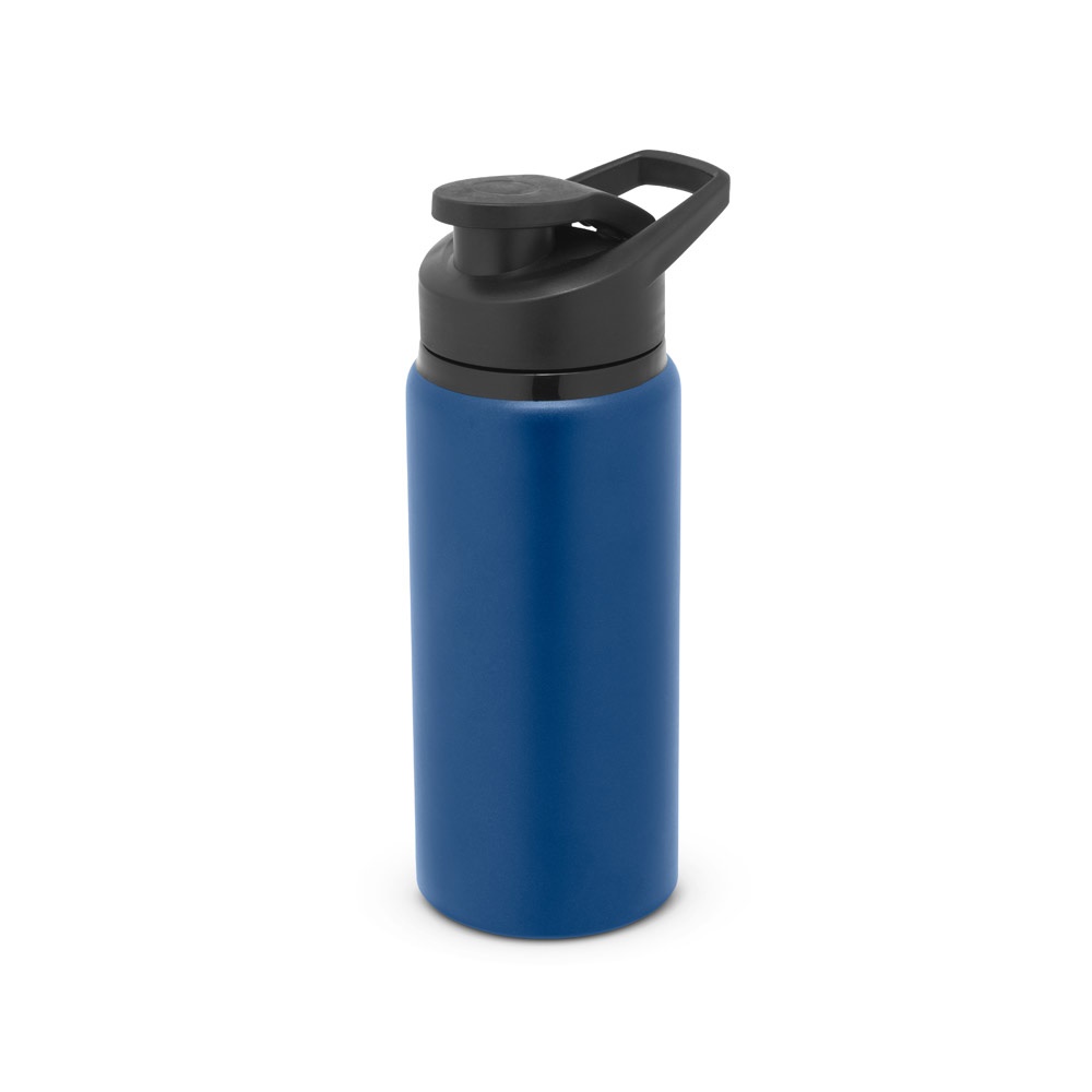 Squeeze esportivo 660 ml em alumínio com acabamento mate personalizado com a logo da empresa, na cor azul marinho