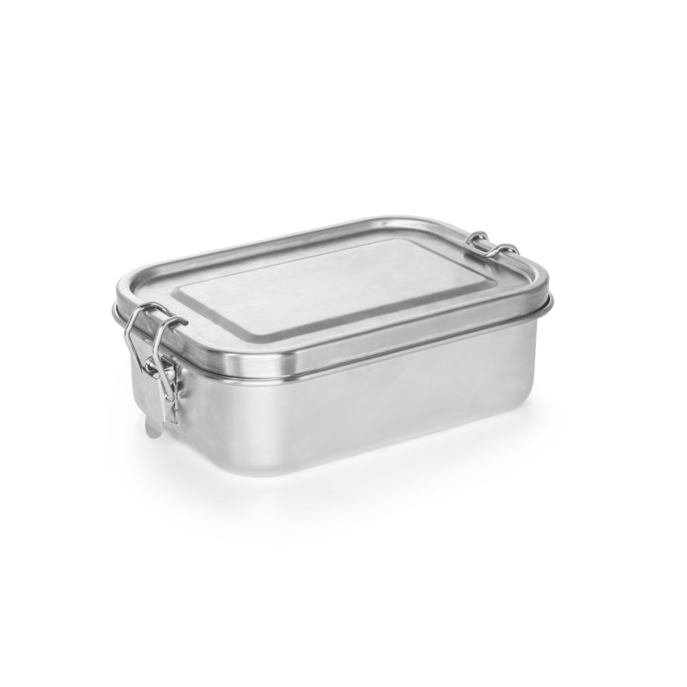 Marmita hermética robusta em aço inox (90% reciclado) 750 ml na cor Cromado satinado, personalizada com a logo da empresa