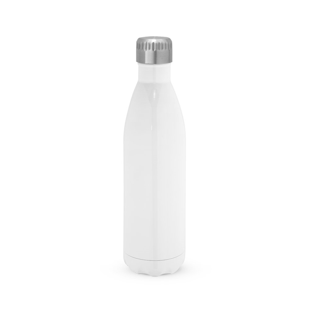 Garrafa térmica para sublimação em aço inox 800 ml na cor Branco, personalizada com a logo da empresa