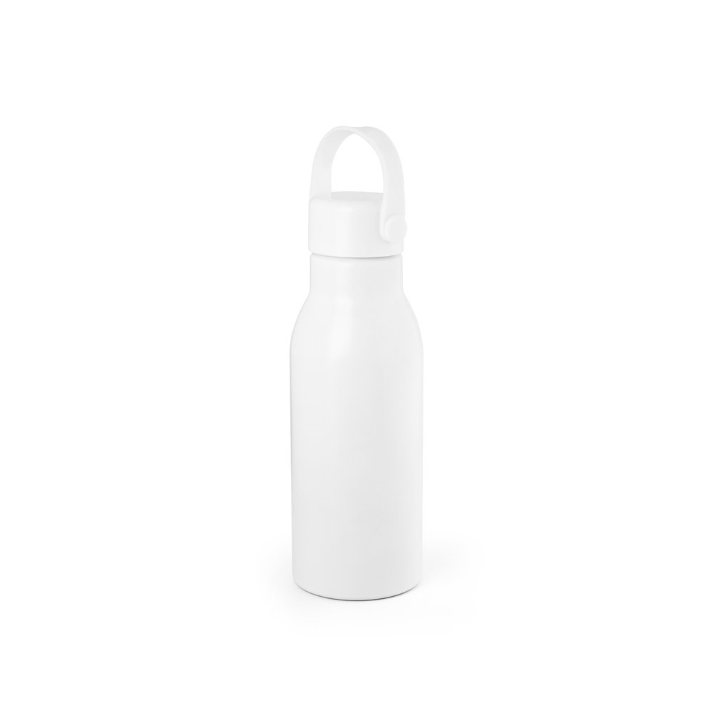 Squeeze 700 ml em alumínio reciclado com acabamento mate personalizado com a logo da empresa, na cor branco