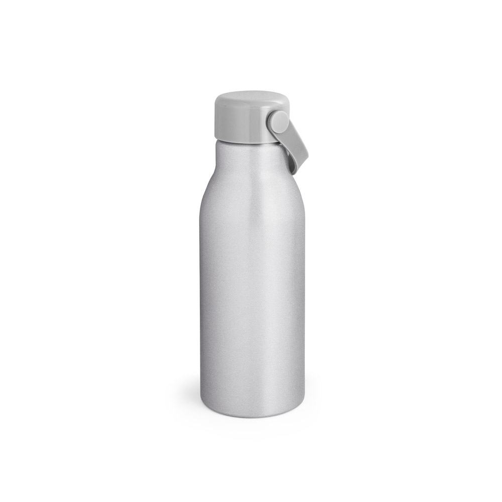 Squeeze 700 ml em alumínio reciclado com acabamento mate personalizado com a logo da empresa, na cor cromado satinado