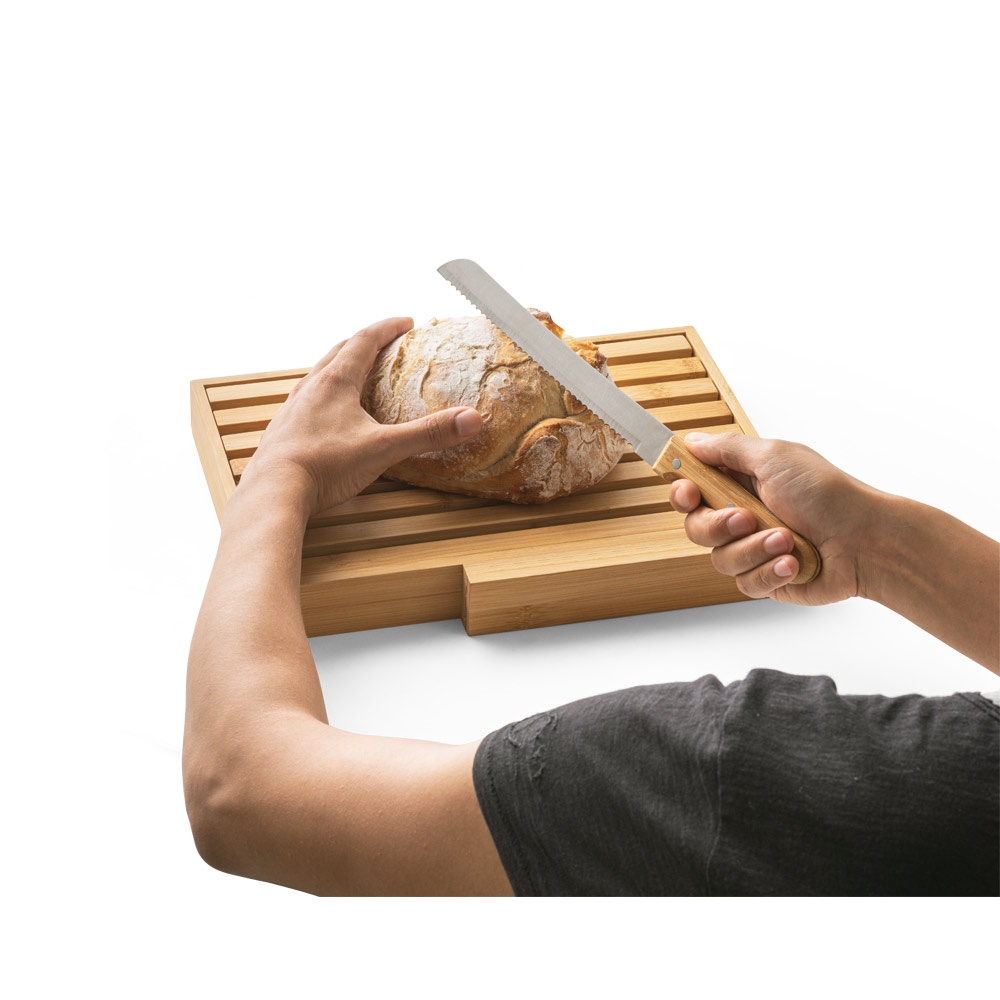 Tábua para pão em bambu com faca em aço inox, foto 8
