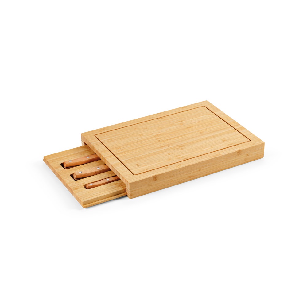 Conjunto de tábuas em bambu com 3 facas inclusas, foto 7