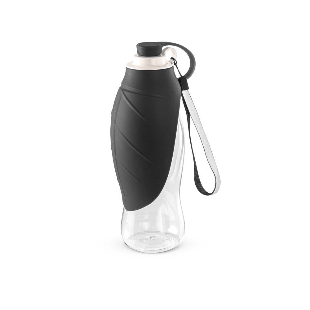 Squeeze para PET, em PP e silicone (580 ml) na cor Preto, personalizado com a logo da empresa