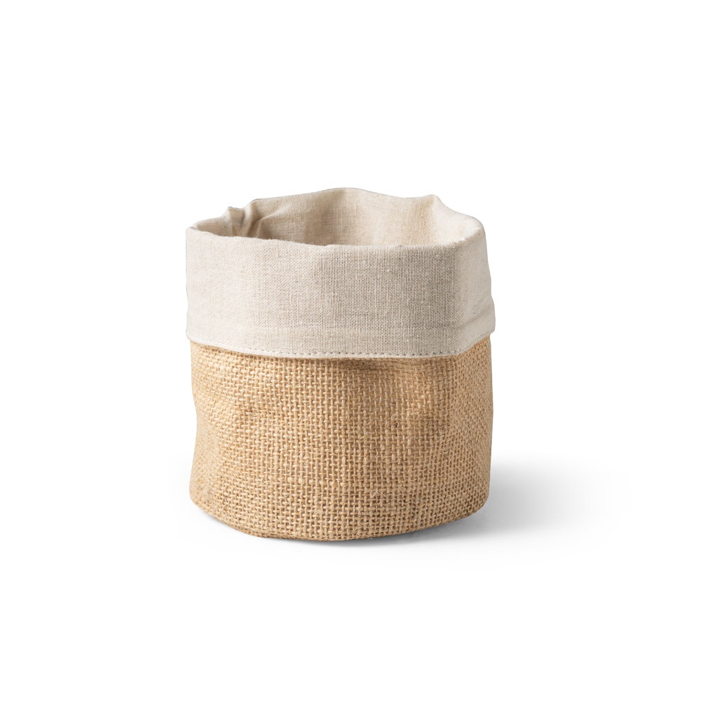 Sacola multiusos 260 g/m² em juta e algodão na cor Natural, personalizada com a logo da empresa