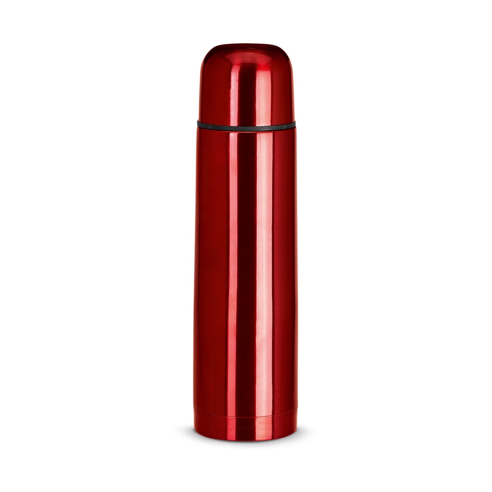 Squeeze térmico em aço inox 500 ml na cor Vermelho, personalizado com a logo da empresa