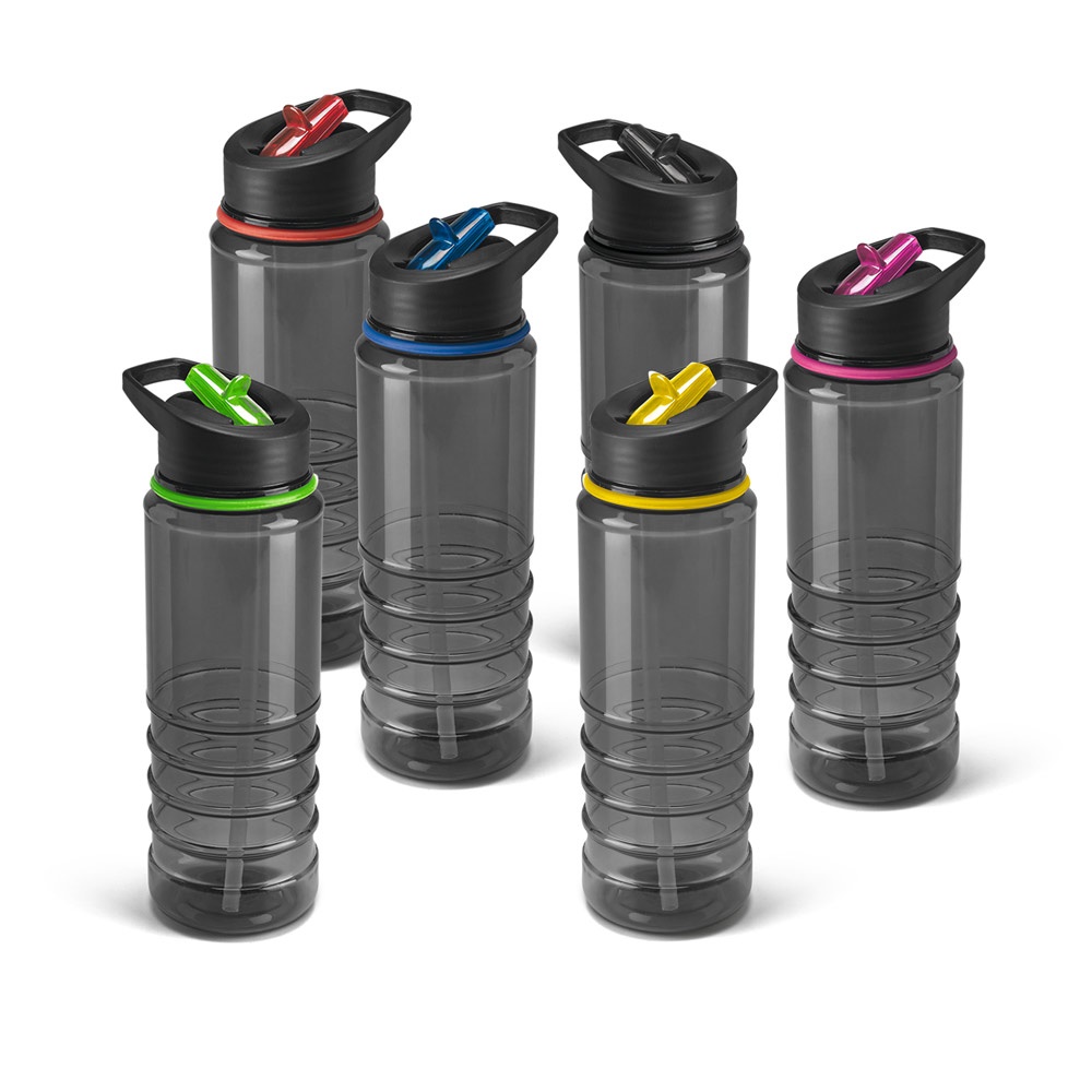 Squeeze em AS e tampa em PP, com bico de canudo flip (650 ml) personalizado com a logo da empresa