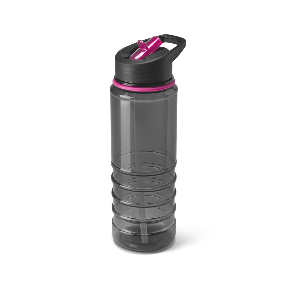Squeeze em AS e tampa em PP, com bico de canudo flip (650 ml) personalizado com a logo da empresa, na cor rosa
