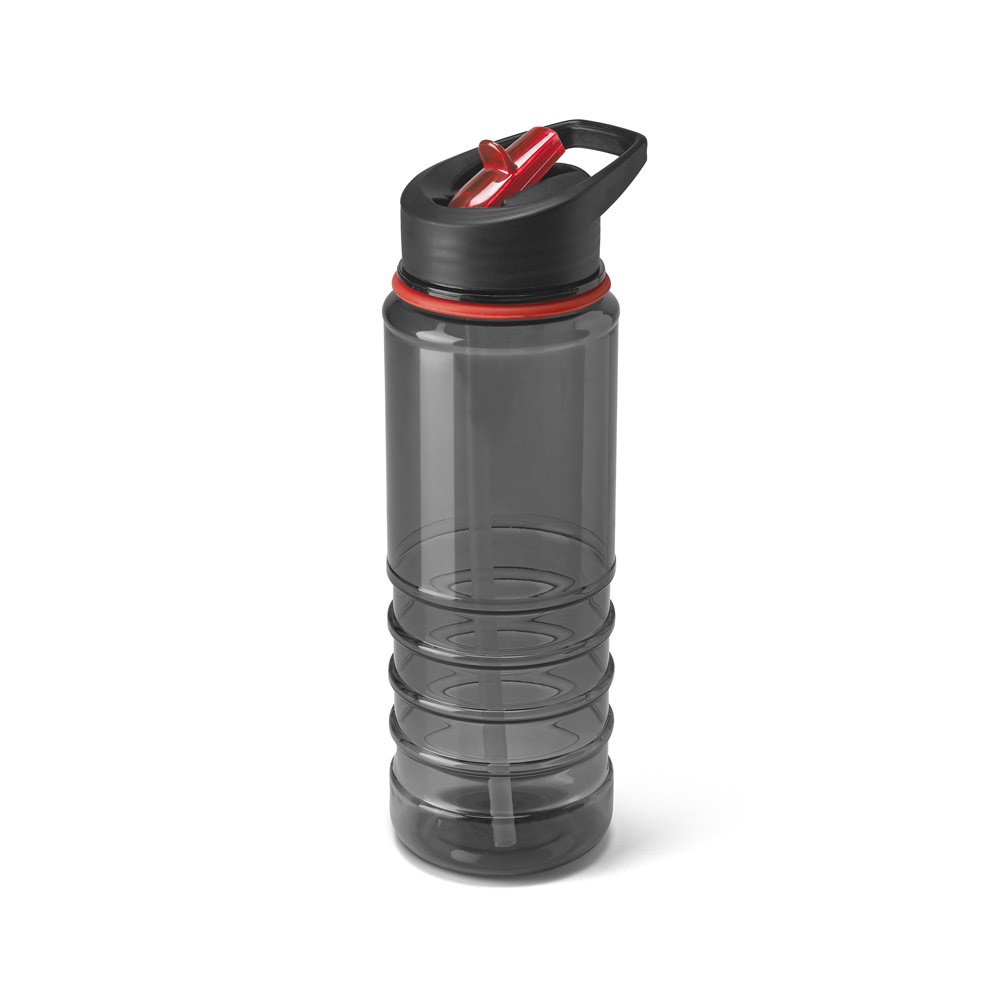 Squeeze em AS e tampa em PP, com bico de canudo flip (650 ml) personalizado com a logo da empresa, na cor vermelho