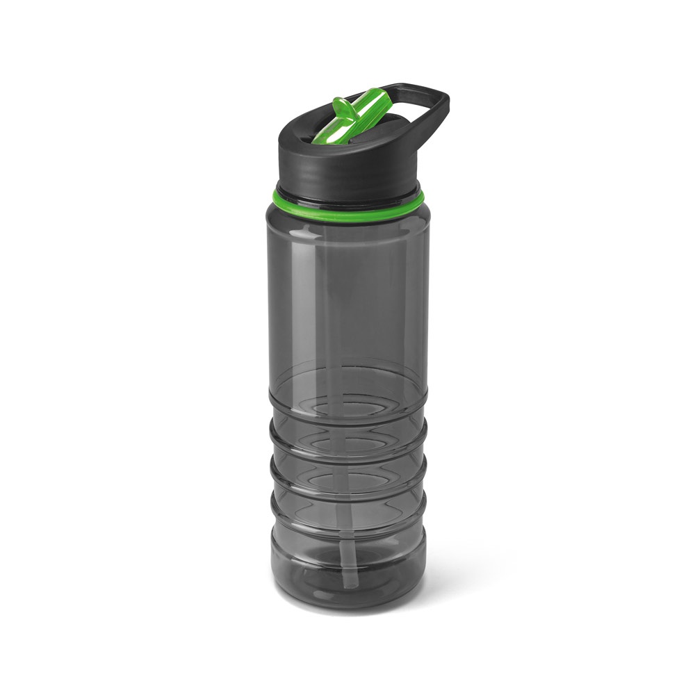 Squeeze em AS e tampa em PP, com bico de canudo flip (650 ml) personalizado com a logo da empresa, na cor verde