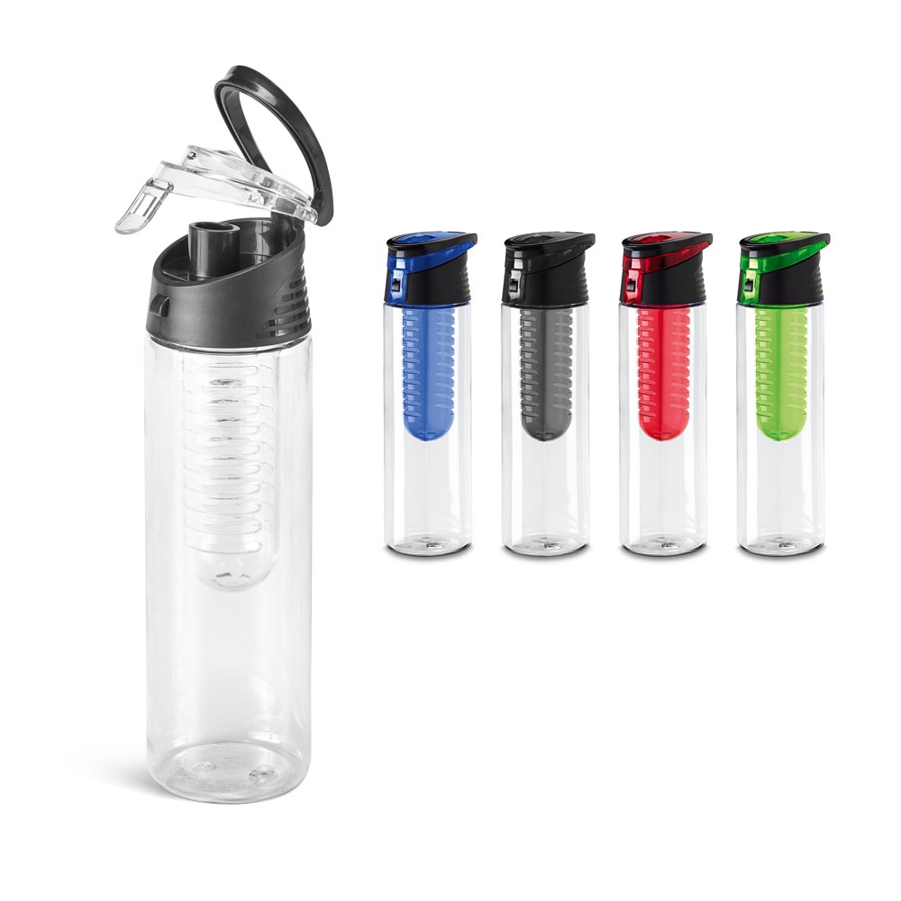 Squeeze em AS com tampa em PP 740 ml e infusor personalizado com a logo da empresa