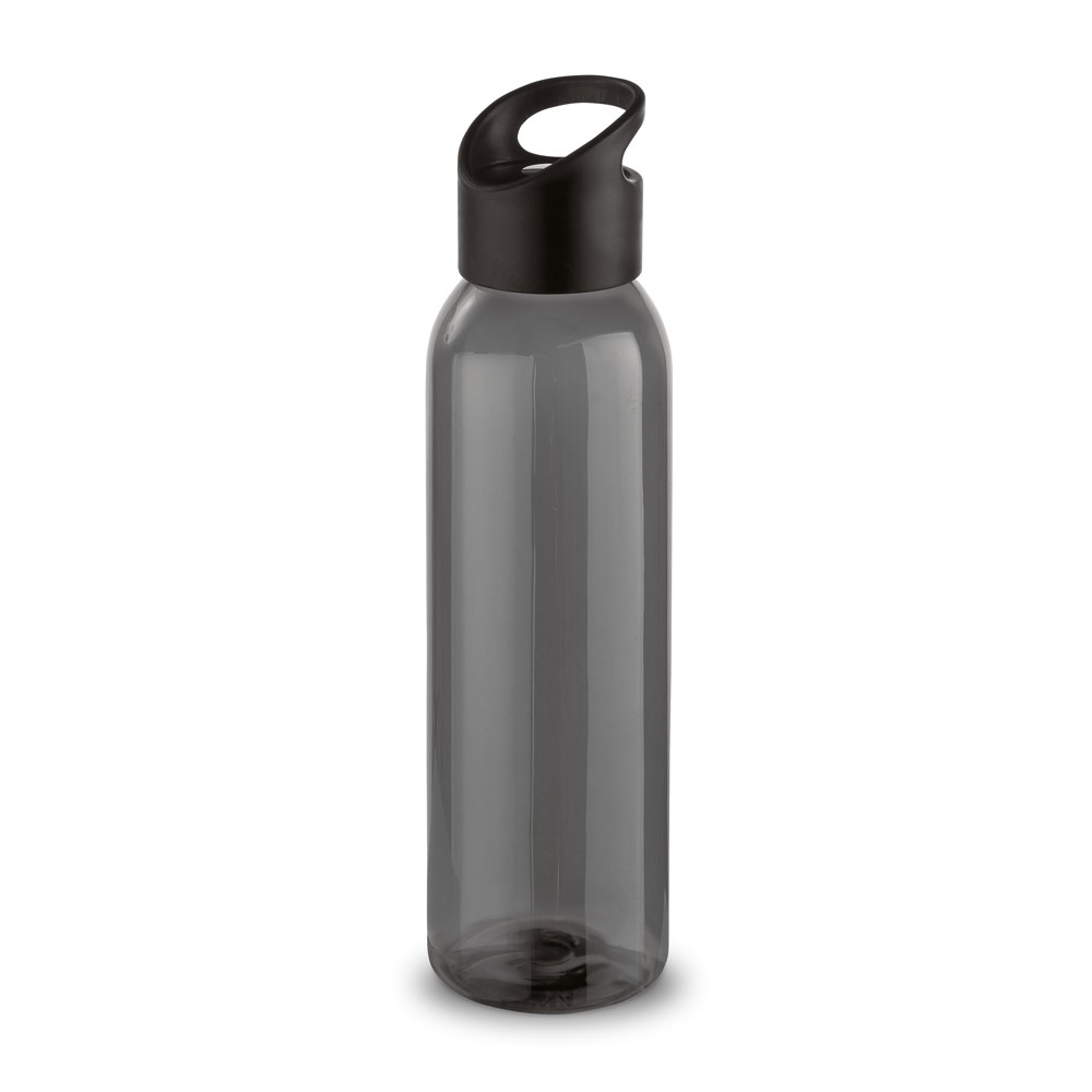 Squeeze em PS e tampa em PP (630 ml) na cor Preto, personalizado com a logo da empresa
