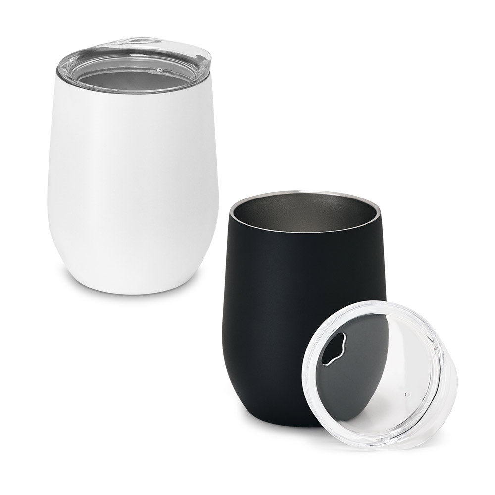 Copo de viagem térmico em aço inox 400 ml com acabamento mate personalizado com a logo da empresa