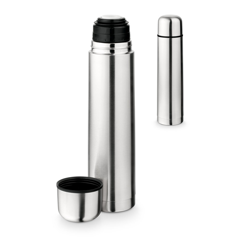 Garrafa térmica em aço inox de parede dupla isolada a vácuo (1 litro), foto 1