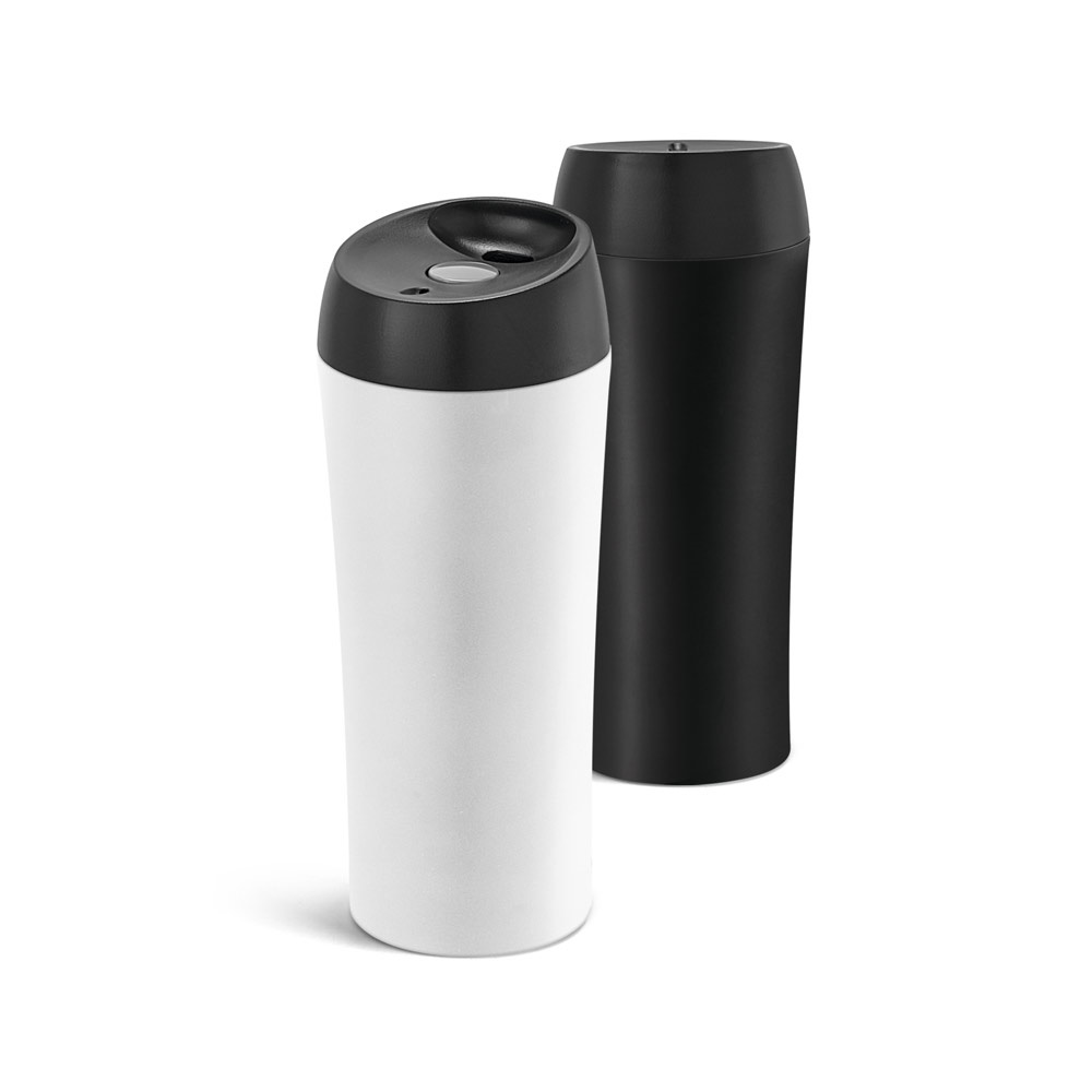 Copo de viagem térmico em aço inox 470 ml com tampa antiderrame personalizado com a logo da empresa