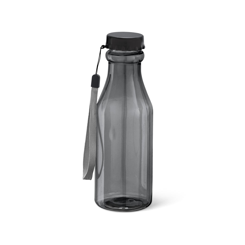 Squeeze em AS e tampa em PP com alça (510 ml) na cor Preto, personalizado com a logo da empresa
