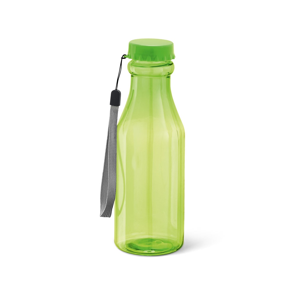 Squeeze em AS e tampa em PP com alça (510 ml) personalizado com a logo da empresa, na cor verde claro