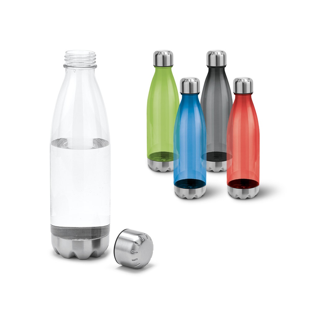 Squeeze em AS, com tampa e base em aço inox (700 ml) personalizado com a logo da empresa