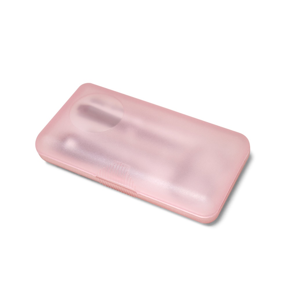 Kit de manicure de 4 peças na cor Rosa claro, personalizado com a logo da empresa
