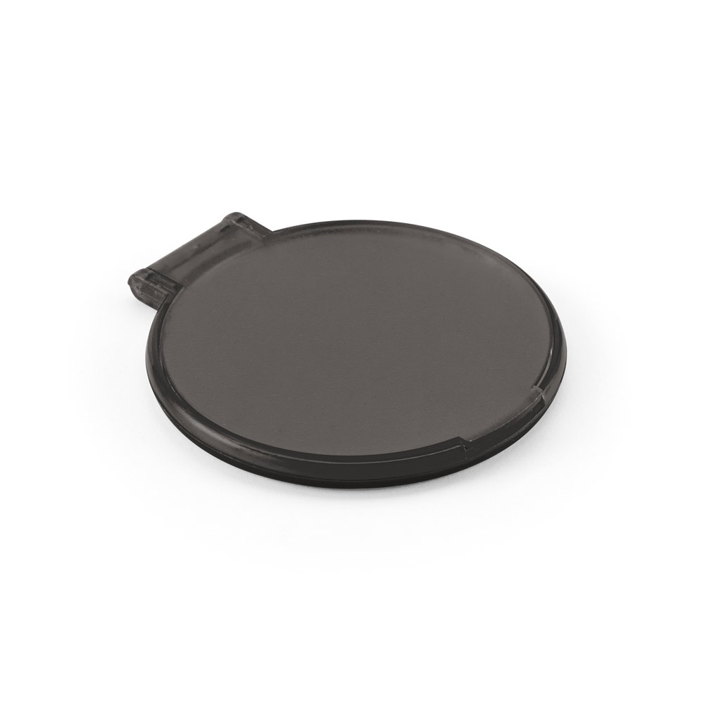 Espelho de maquiagem na cor Preto, personalizado com a logo da empresa
