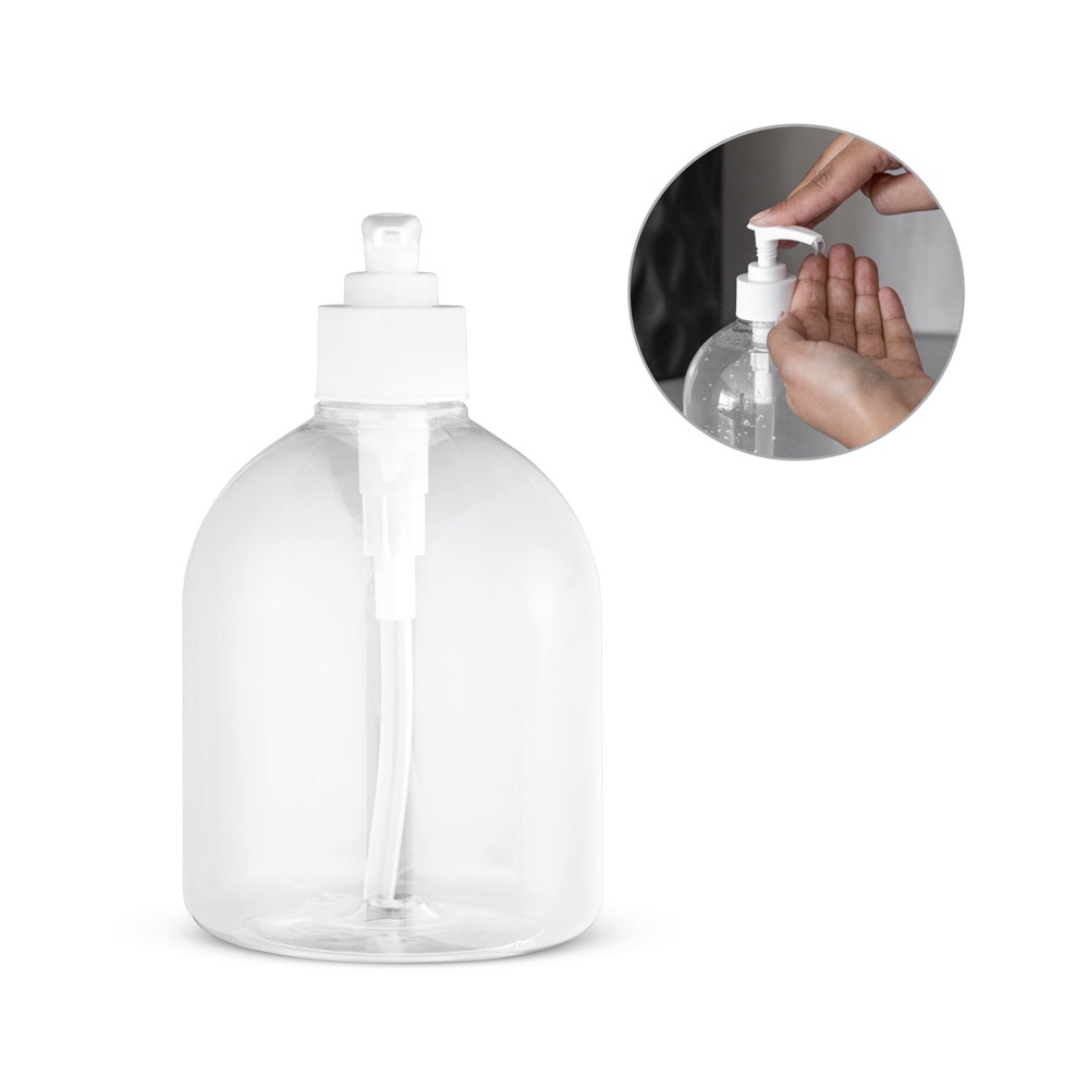 Frasco de plástico com doseador 500 ml personalizado com a logo da empresa