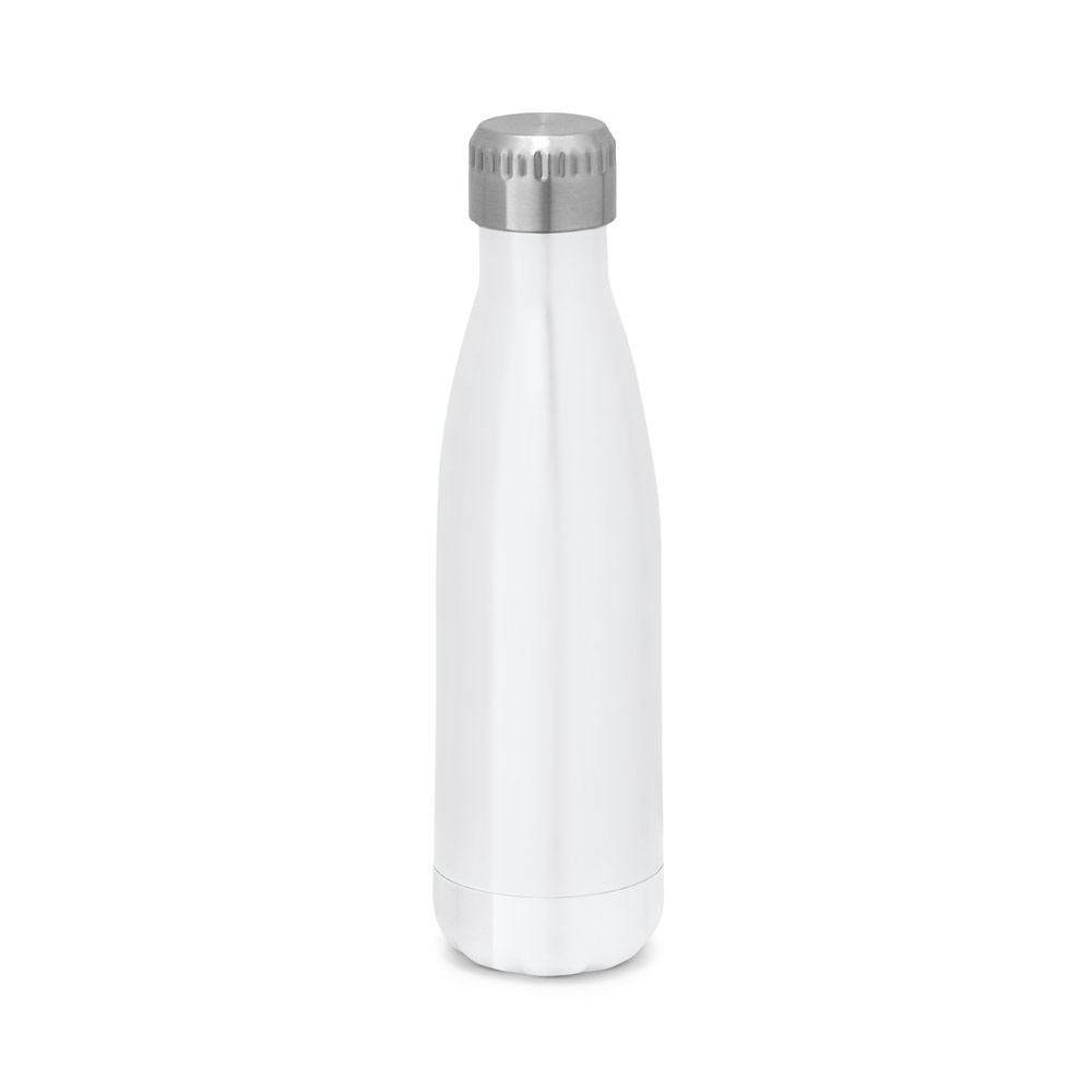 Garrafa térmica para sublimação em aço inox 510 ml na cor Branco, personalizada com a logo da empresa