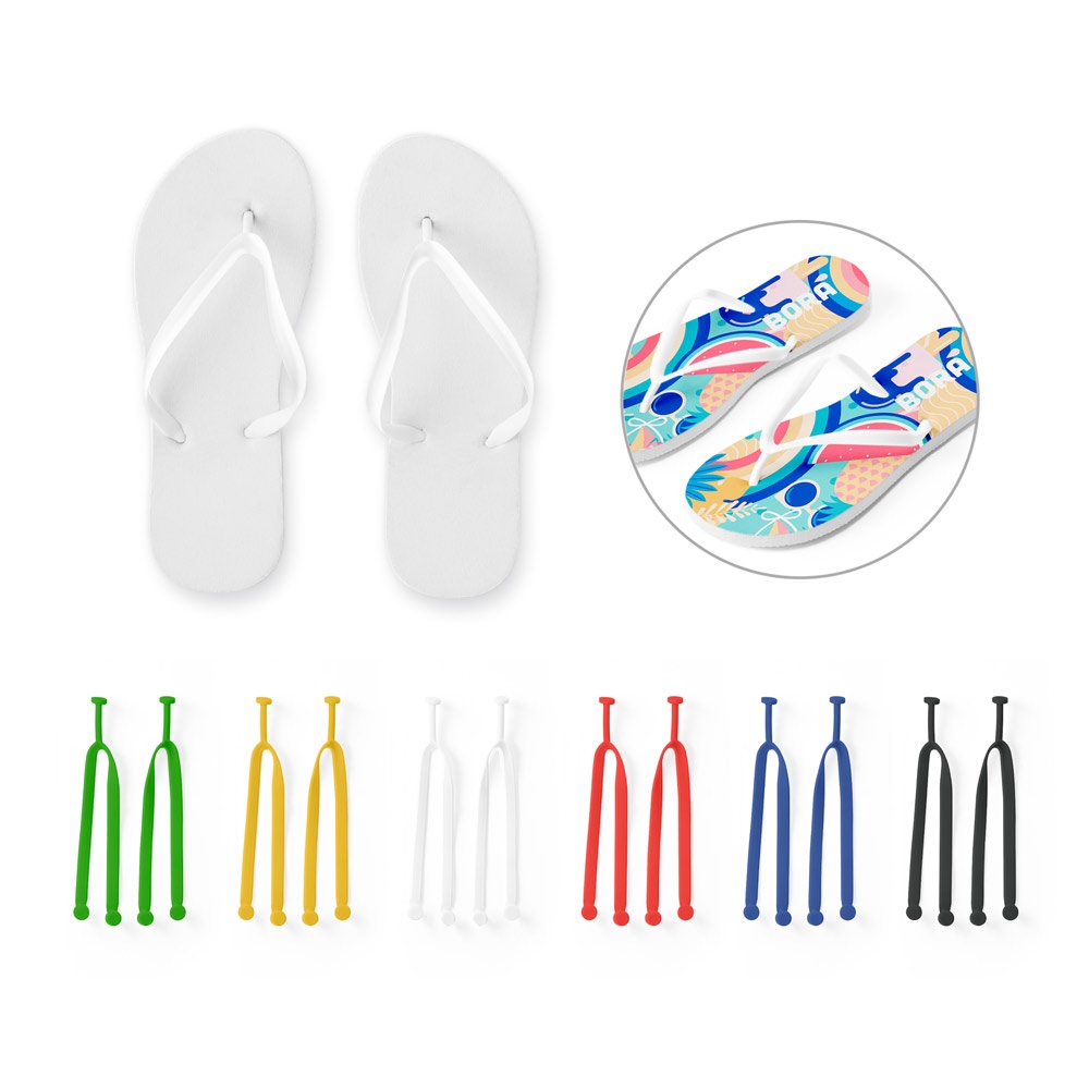 Chinelos com sola totalmente personalizável em sublimação personalizados com a logo da empresa