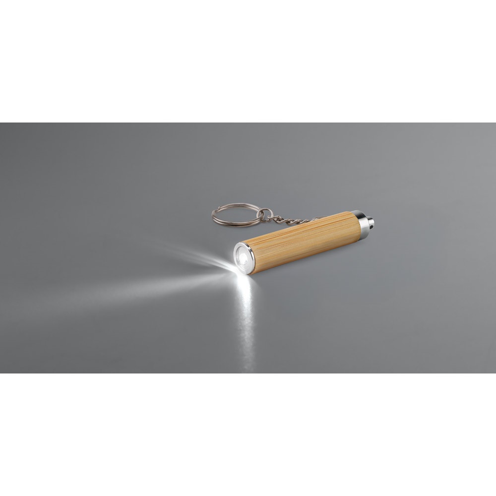 Chaveiro em bambu e ABS com lanterna LED, foto 4