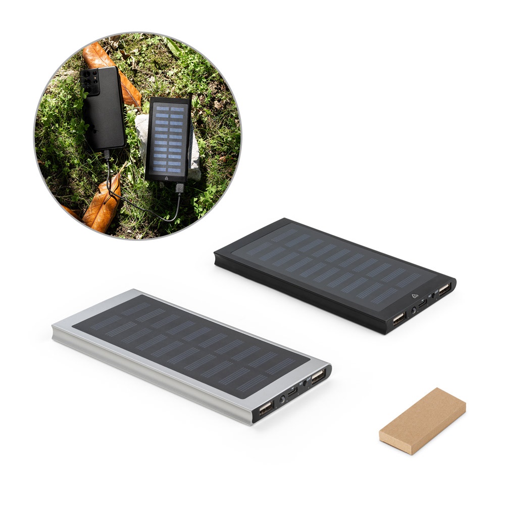 Bateria portátil em alumínio 100% reciclado (8 000 mAh) personalizada com a logo da empresa