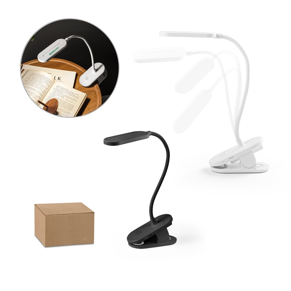 Luminária de mesa portátil em ABS 65% reciclado com 140 lumen personalizada com a logo da empresa