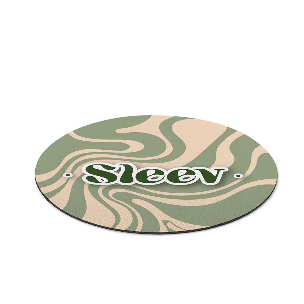 Mouse pad com formato redondo e base em borracha, foto 1