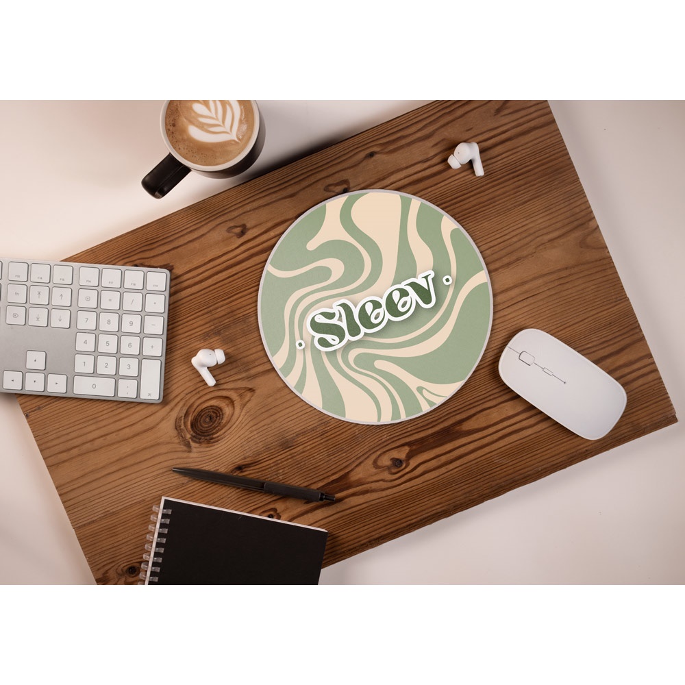 Mouse pad com formato redondo e base em borracha, foto 2