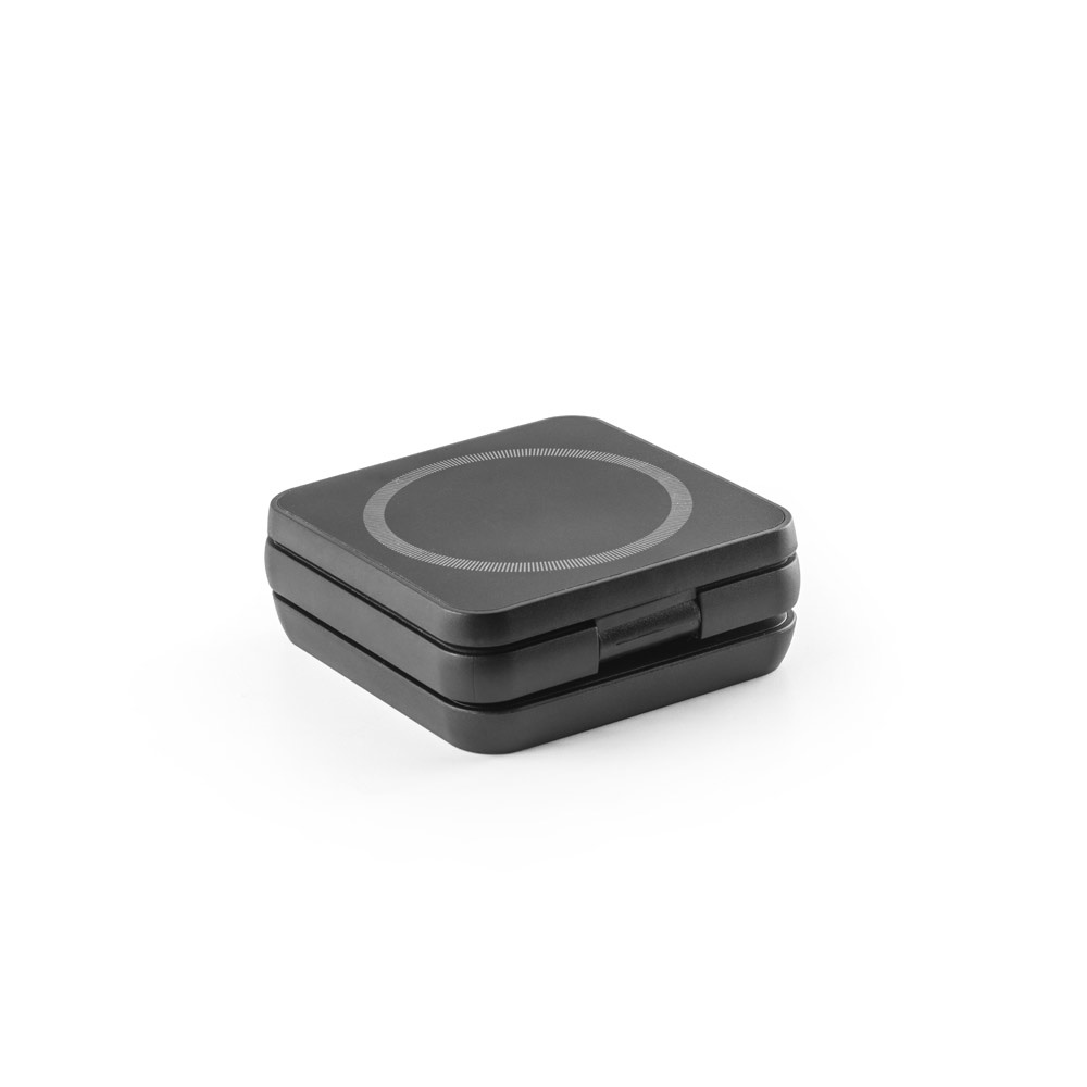 Carregador magnético por indução super-rápido (wireless), dobrável, que permite carregar três dispositivos simultaneamente, em ABS 100% reciclado, foto 4