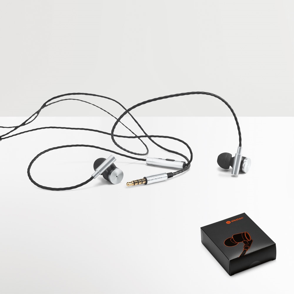 Fones de ouvido em metal e ABS com microfone personalizados com a logo da empresa