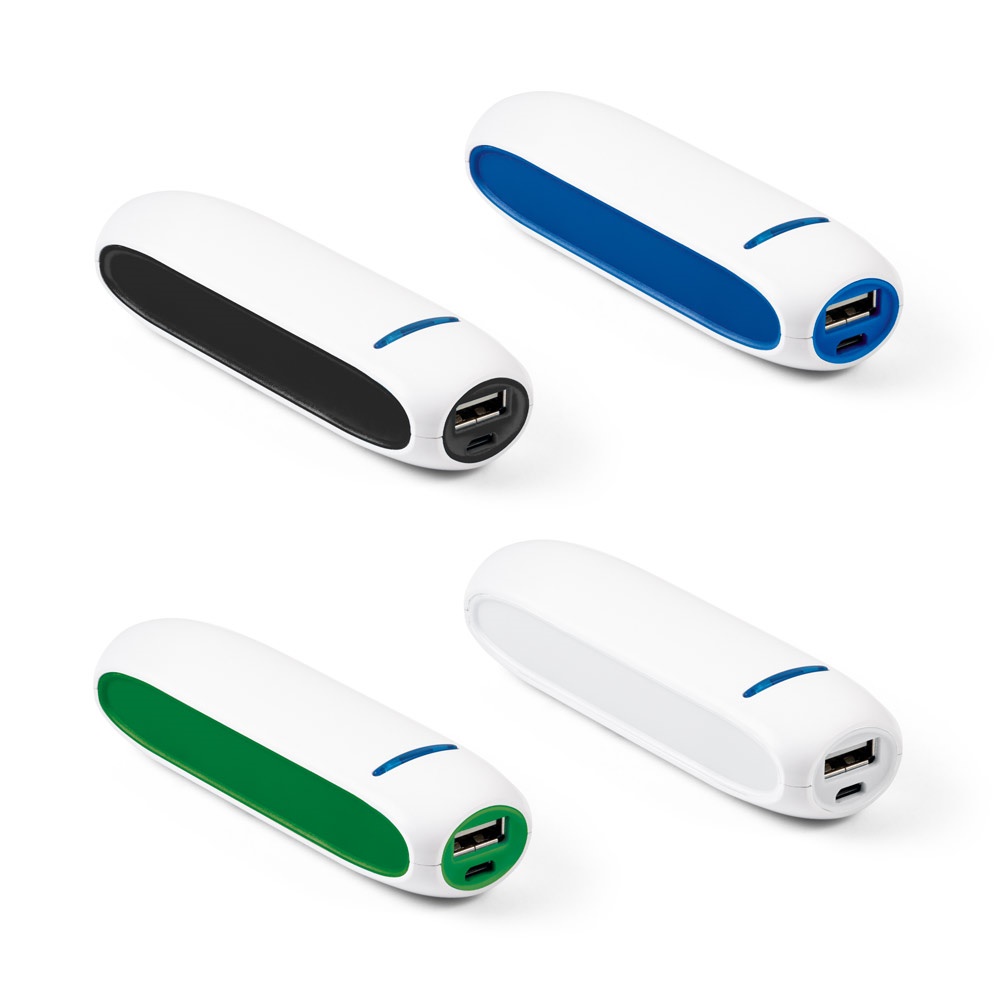 Bateria portátil em ABS (1.500 mAh) personalizada com a logo da empresa