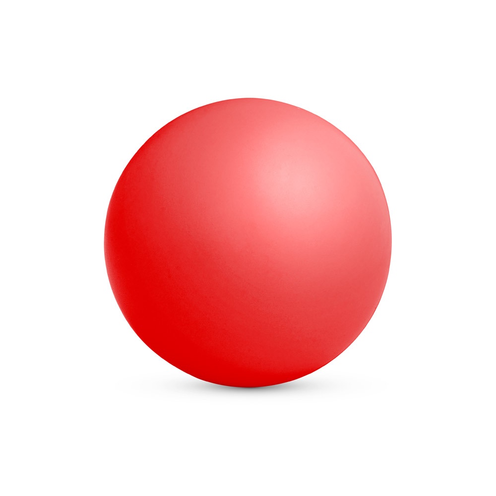 Antiestresse em espuma PU em formato de bola com a logo da empresa, na cor vermelho