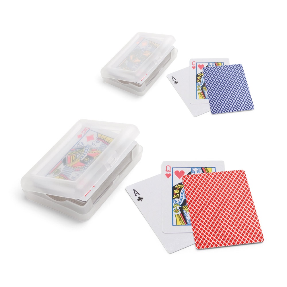 Baralho de 54 cartas em papel plastificado personalizado com a logo da empresa