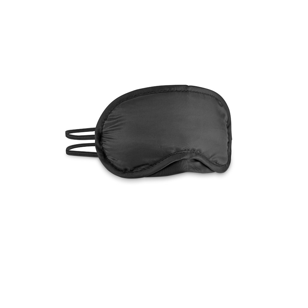 Máscara para dormir em 190T na cor Preto, personalizada com a logo da empresa