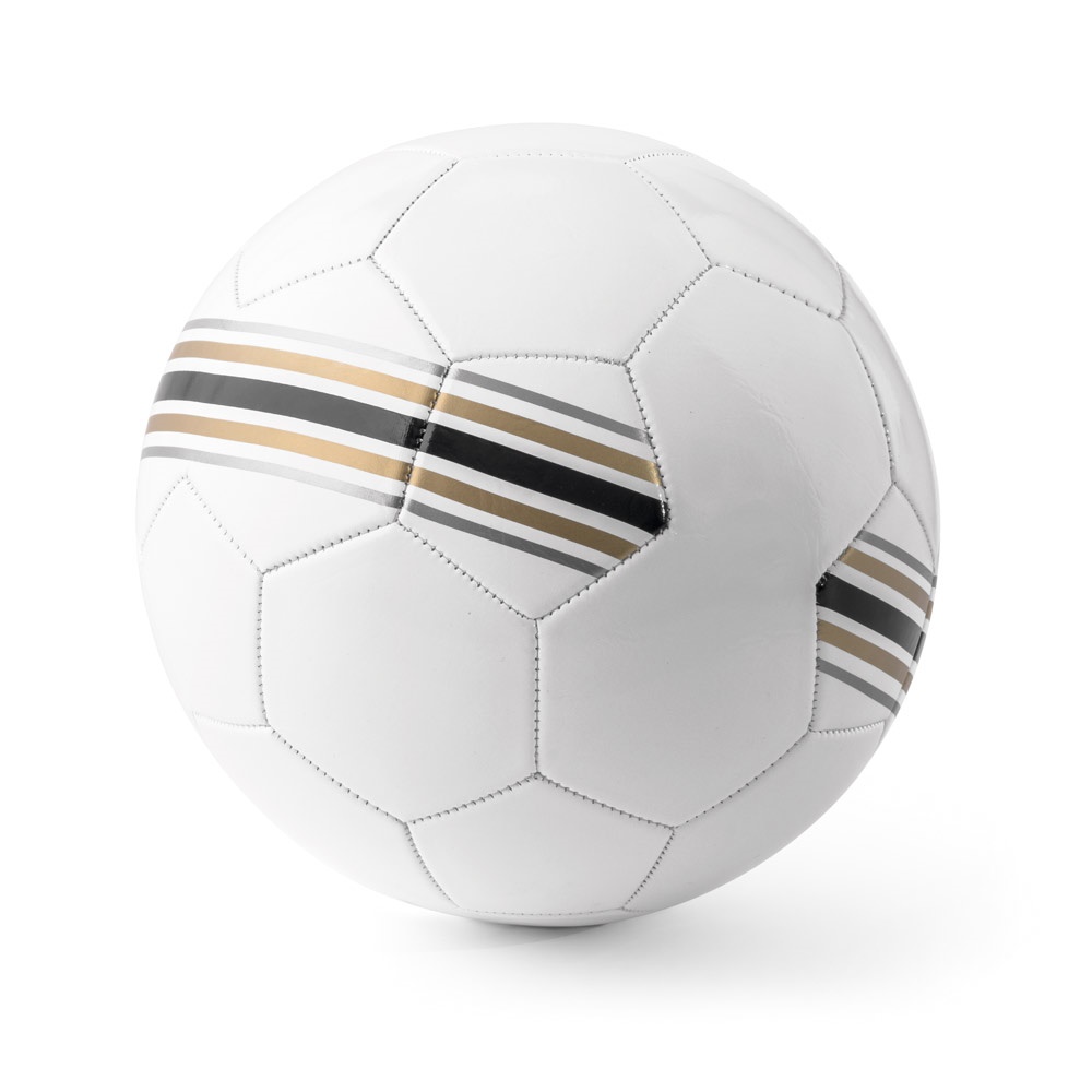 Bola de futebol em PVC na cor Branco, personalizada com a logo da empresa